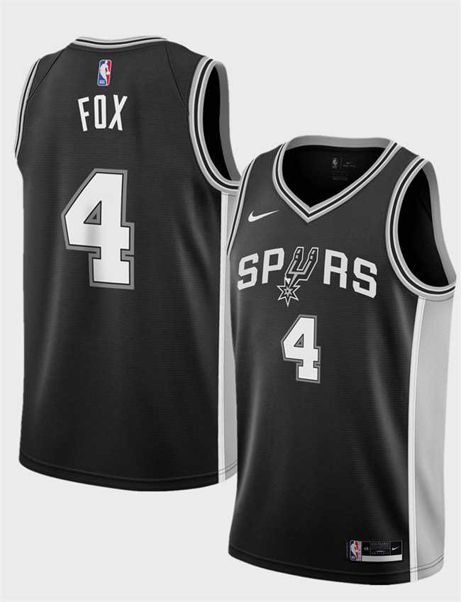 Men's San Antonio Spurs #4 De'Aaron Fox Black 2024-25 Icon Edition Stitched Jersey Dzhi,We sell and wholesale Men's San Antonio Spurs #4 De'Aaron Fox Black 2024-25 Icon Edition Stitched Jersey Dzhi on line form chian!